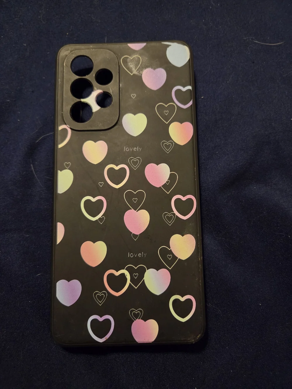 Samsung A53 Black Heart Pattern Phone Case - Multicolor Hearts